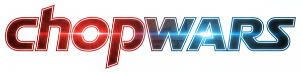 Logo chopwars cu efect neon lightsaber